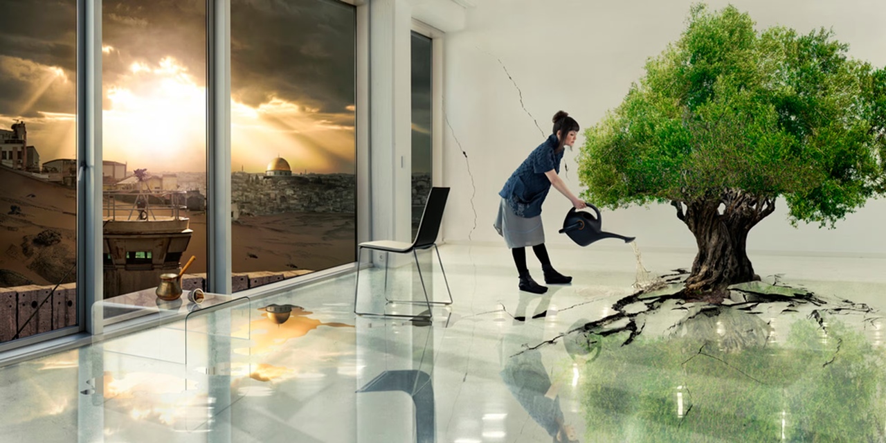 Nation Estate de **Larissa Sansour**, projection le mercredi 21 mai à 18h30 au cinéma Spoutnik